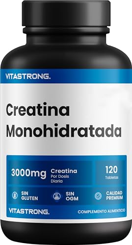 Creatina Monohidrato SOLO 100% CREAPURE® | Vitastrong Creatina en Tabletas | Fina y Soluble | para Desarrollo Masa Muscular y Preworkout…