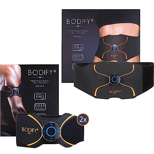 ¡Bodify® Set de Entrenamiento EMS 3en1 Pro - ¡Estimulación Muscular focalizada! - Desarrollo Muscular de Todo el Cuerpo - Dispositivo de estimulación de los músculos del Abdomen, Brazos y piernas