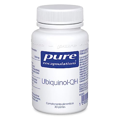 PURE ENCAPSULATIONS Ubiquinol-QH, Coenzima Q10 en su forma reducida, Biológicamente igual a la producida por el cuerpo, 30 Perlas