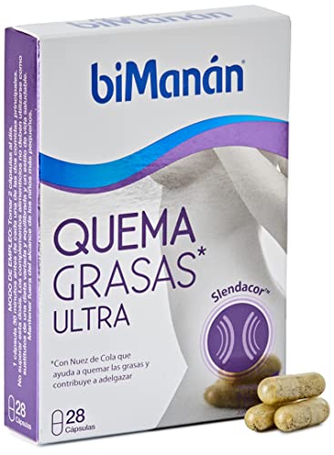 BiManán Ultra - Complemento Alimenticio Quemagrasas con Slendacor y Nuez de Cola que ayuda a Quemar Grasas y a Adelgazar - 28 Cápsulas