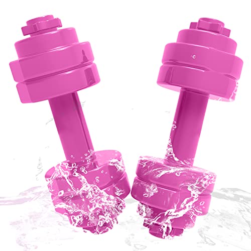 Fstcrt Aqua - Mancuernas para uso acuático, Mancuernas Aeróbicos en El Agua, Equipo de entrenamiento aeróbico acuático, Aquatic Barbell Aqua Resistencia Fitness (2 unidades, rosa rojo)
