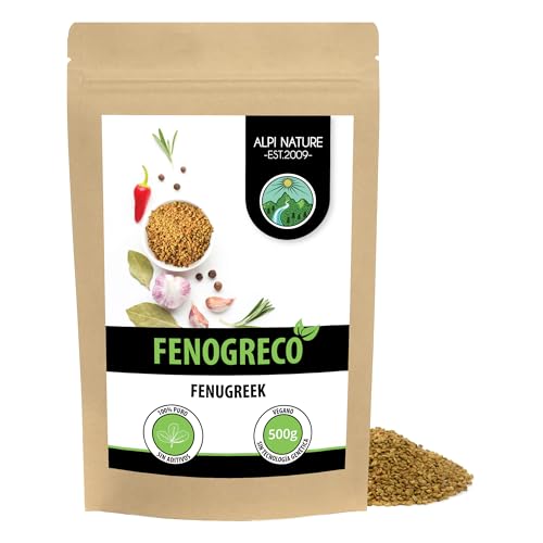 Semillas de fenogreco (500g), 100% naturales, veganas y sin aditivos, fenogreco en granos especia