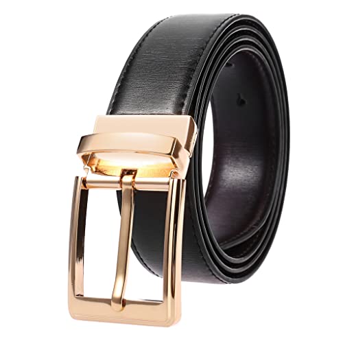 KTNG Cinturón De Cuero Dorado para Hombre, Hebilla Personalizada con Letras, Cinturón De Cuero Dividido, Jeans Informales Perforados, Cinturilla De Vestir De Trabajo