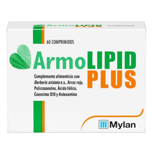 Armolipid PLUS - Complemento alimenticio |ayuda a mantener los niveles de colesterol y Triglicéridos |Levadura roja de arroz, Berberina, Coenzima Q10 y Astaxantina | 60 comprimidos