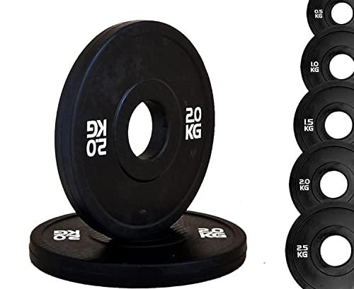 G5 HT SPORT Negro Disco Bumper Micro Carga Total Black Agujero Ø50 mm para Gimnasio Y Home Gym (2 x 0,5 kg), Adultos Unisex, 2 x 0.5 Kg