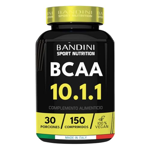 Bandini® BCAA 10.1.1 150 Comprimidos, BCAA 10.1.1 Aminoácidos de Cadena Ramificada, Leucina, Isoleucina, Valina con Vitamina B1 y B6, Sin Lactosa, Vegano, Suplemento Pre y Post Entrenamiento