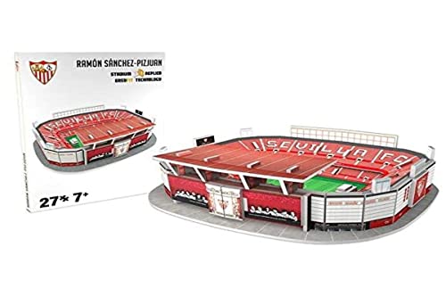 SEVILLA FC Nanostad, Puzzle 3D Estadio Sánchez Pizjuán Mini de Sevilla (34012), Multicolor (Kick Off Games 1)