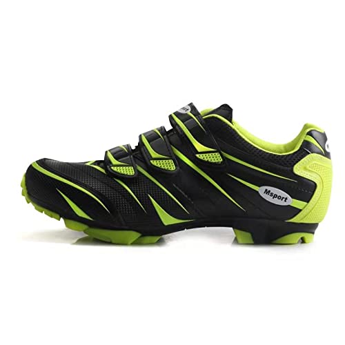 Zapatillas Ciclismo MTB Profesional Transpirable Antideslizante Compatible Shimano SPD para Hombre/Mujer - Verde 41 EU