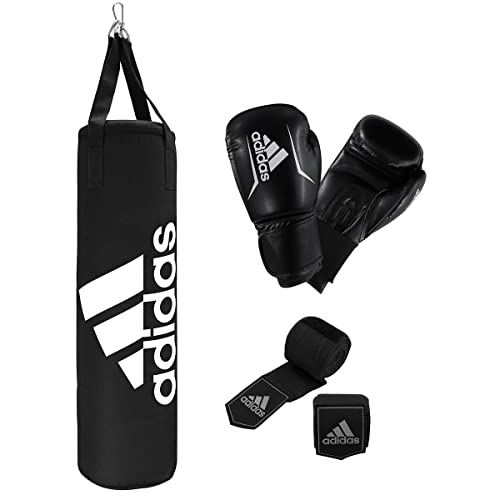 adidas Kit Set de Boxeo, Unisex-Adulto, Negro, Boxsack: 80cm Handschuhe: 10oz