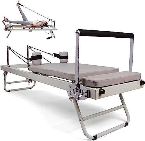 Máquina reformadora de pilates plegable, equipo de máquina reformadora de pilates para el hogar, equipo de yoga de ejercicio, cama de yoga plegable multifuncional, cama de pilates de intensidad