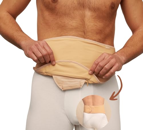 Cinturón de ostomía beige | Cinturón de colostomía | Cinturón de ileostomía | Deportes y natación | Funda para bolsa de ostomía | Accesorios para estomas (XL)