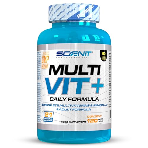 MULTI VIT+ - Multivitaminas y minerales - 120 perlas de alta potencia - Complejo vitaminico completo con 21 nutrientes esenciales - Multivitaminico para el cansancio, la fatiga y aumentar el bienestar