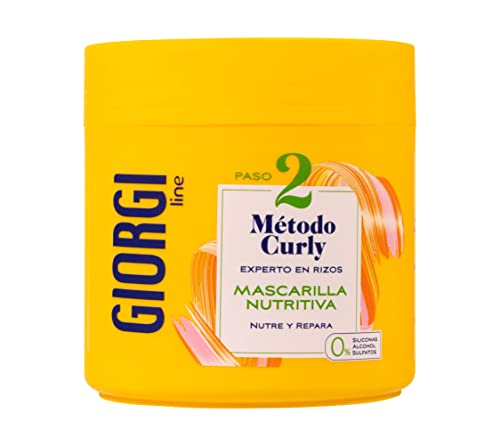 GIORGI Line - Mascarilla Nutritiva, Método Curly, Rizos Espectaculares, 0% Alcohol, 0% Siliconas, 0% Sulfatos, Con Proteínas Vegetales y Aguacate - 350 ml