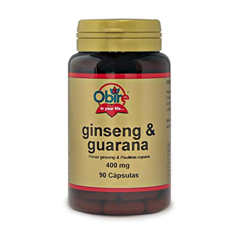 Obire | Ginseng + Guaraná 400 mg | 90 Cápsulas | Ayuda a Aumentar el Rendimiento Físico y Mental | Ayuda a Reducir la Fatiga | Vitalidad | Ideal para Estudiantes y Deportistas