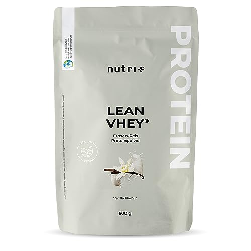 Proteínas de guisante + arroz - proteína vegana en polvo Sabor Vainille sin soja, azúcar, lactosa - Lean Vhey proteína natural 600g - Made in Germany