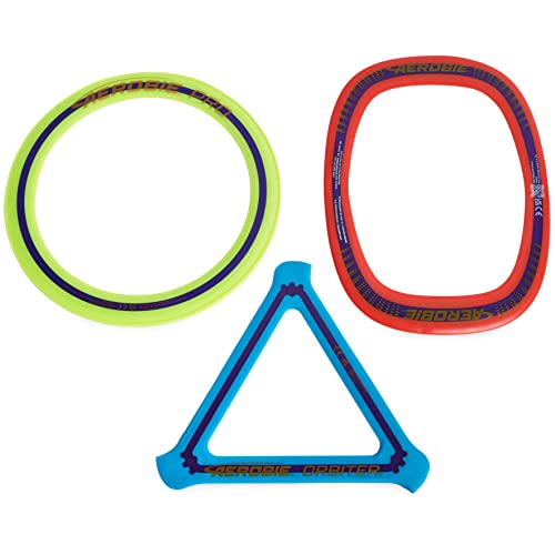Aerobie Pro Blade Ring and Orbiter Boomerang-Juego de Anillos para Adultos y niños a Partir de 5 años, Color Amarillo, Azul, Rojo, Large (Spin Master 6065789)
