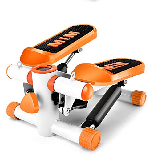 JLDN Mini Stepper Stepper Twisting Machine, Fitness Stair Stepper Máquina de Step Cardio Swing Stepper Profesional Máquina de Pasos portátil con Monitor LCD,Orange