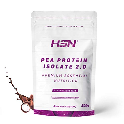 Proteína de Guisante Aislada de HSN | Sabor Chocolate 500 gr = 17 Tomas | 100% Vegana | Pea Protein Isolate | No-GMO, Sin Gluten, Sin Soja ni Azúcares añadidos