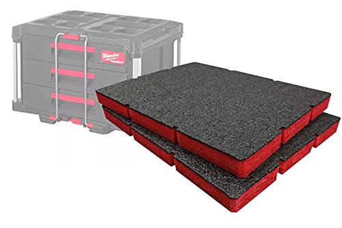 Shadow Foam Easy Peel - Insertos de espuma para caja de herramientas Milwaukee Packout Cajón [Rojo Paquete doble de 30 mm] Insertos de espuma para organización de herramientas, Kaizen, 5s,