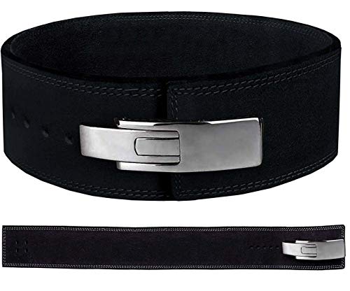 Cinturón de Levantamiento de Pesas Cinturones de 10 mm para Hombres y Mujeres con Hebillas de Palanca de Acero Lever S-5XL
