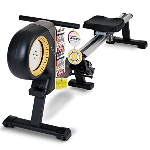 SportPlus | Newest Edition | Máquina de Remo con Resistencia Magnética de 8 Niveles, Pantalla Completa, hasta 150 kg