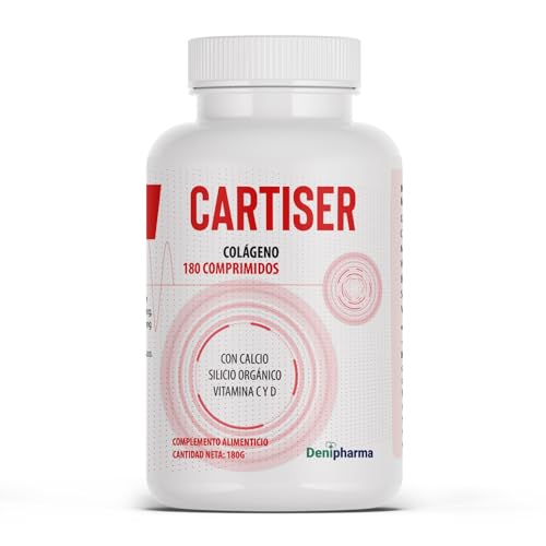 Cartiser - Colágeno hidrolizado con Magnesio 180 comp. - Elimina el dolor muscular y articular y fortalece pelo, piel y uñas - Con Calcio, Silicio Orgánico y Vitaminas C y D - Sin Gluten