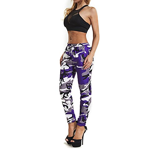 WeantMallas Deportivas Mujer Pantalones Yoga Mujeres Fitness Mujer Leggins Polainas Yoga PantalóN Gimnasio Pilates Fitness Mujer EláSticos Para Running Pilates Impresión Camo (XL, Púrpura)