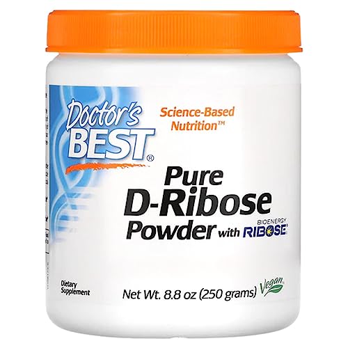 Doctor's Best, D-Ribose Powder, 250g Polvo vegano, Alta Dosificación, Testado en Laboratorio, Sin Gluten, Sin Soja, Vegetariano, No GMO