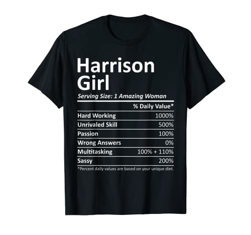 HARRISON GIRL NY NEW YORK Funny City Home Roots USA Regalo Camiseta