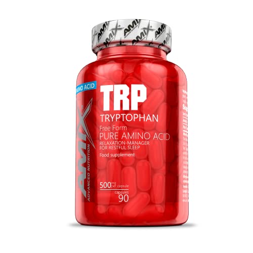 Amix - Aminoácido Esencial - L-Tryptophan - Complemento Alimenticio - Favorece el Descanso, Estado de Ánimo y Regeneración Muscular - 90 capsulas - 200 gramos