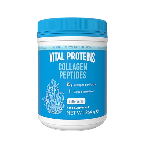 Vital Proteins Péptidos de Colágeno, complemento alimenticio en polvo, colágeno hidrolizado (Tipo I, III), sin sabor, para la piel, cabello, uñas, sin gluten, 20 g de colágeno por dosis, 264g
