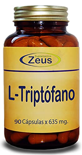 L-TRIPTÓFANO 635-ZE | Favorece la regulación del ciclo diario, sintetiza la serotonina | Complemento Alimenticio a base de L-Triptófano | 100% Vegano | 90 Cápsulas Vegetales