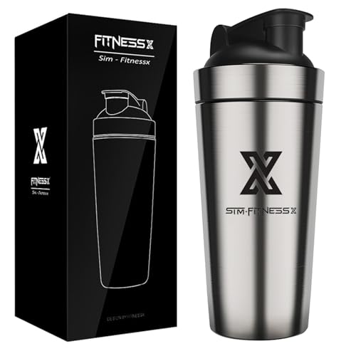 X SIM FITNESSX Coctelera de acero inoxidable, 700 ml, para deporte, fitness, yoga, gimnasio, botella (VACUMM 700 ml)