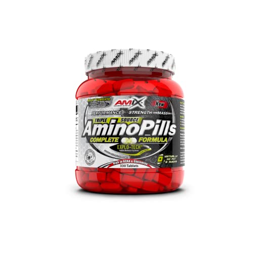 AMIX - Suplemento Alimenticio Amino Pills en 330 Cápsulas - Favorece la Recuperación Muscular y Ayuda a Definir los Músculos - Aporta Aminoácidos Esenciales - Sabor Menta