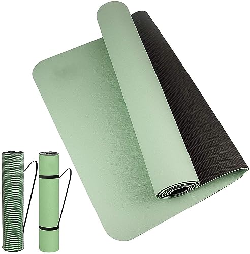 Esterilla De Yoga TPE Ecologica, M MU, Esterillia Deporte De Entrenamiento Antideslizante De Doble Cara De Alta Densidad, Tamaño Impermeable De 183 * 61 * 0,6CM Con Bolsa De Almacenamiento, Gimnasio