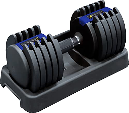 Strongology Predator 20 Home Fitness - Mancuerna ajustable para entrenamiento de hasta 20 kg, color negro y azul