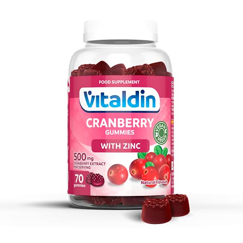VITALDIN Cranberry gummies –extracto de Arándano Rojo + Zinc – 70 gominolas – Vegano