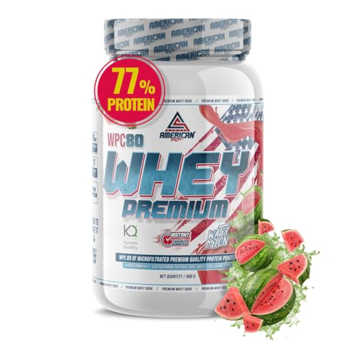 AS American Suplement | Premium Whey Protein 900 g | Sandía | Proteína Suero de Leche | Aumentar Masa Muscular | Alta Concentración Proteína WPC80 Pura | L-Glutamina Kyowa Quality®