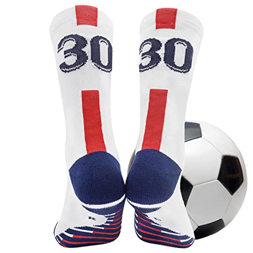 4 calcetines de fútbol con número, calcetines de la ciudad, calcetines deportivos con número personalizado, calcetines de fútbol, calcetines deportivos, regalos para hombres, jóvenes y jóvenes