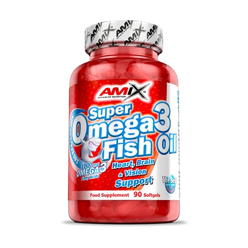 AMIX - Complemento Alimenticio con Omega 3 - Súper Omega 3 en Formato de 90 Cápsulas - Con Aceite de Pescado - Mejora la Circulación Sanguínea y Protege las Células del Estrés Oxidativo