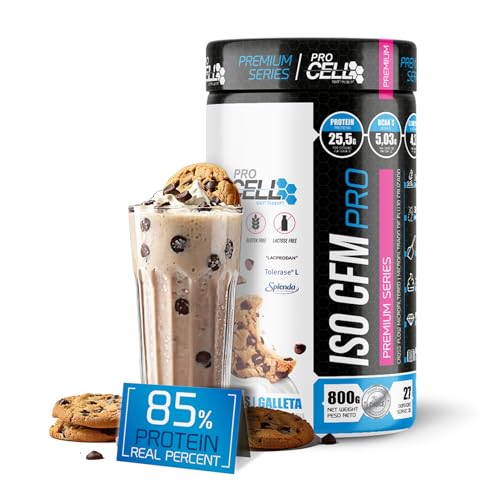 ProCell ISO CFM PRO | Proteína Aislada Pura (88%) - Sabor Cookies (800g / 30 Servicios) - Proteína Isolada Premium de Suero de Leche para Aumentar Masa Muscular - 44g de proteína/servicio