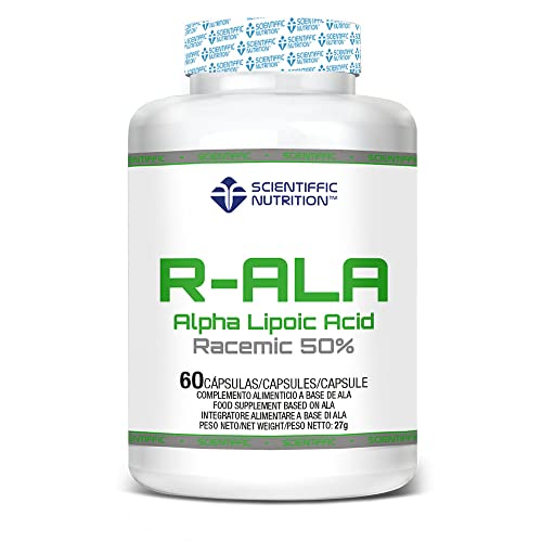 Scientiffic Nutrition - R-ALA 50%, Ácido Alfa Lipoico en Cápsulas, 250mg por Toma, Suplemento Alimenticio Antioxidante y Acelerador del Metabolismo - 60 Comprimidos.