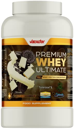Vaexdar Premium Whey Ultimate | Proteína en Polvo | Pure Whey Proteina | Proteinas para Masa Muscular | Batido Proteinas Masa Muscular | Sabor Chocolate Blanco - Black Cookies | Proteinas Whey 2kg