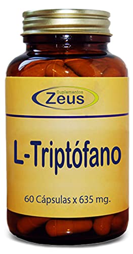 Suplementos Zeus L-TRIPTÓFANO 635-ZE | Favorece la regulación del ciclo diario, sintetiza la serotonina | Complemento Alimenticio a base de L-Triptófano | 100% Vegano | 60 Cápsulas Vegetales
