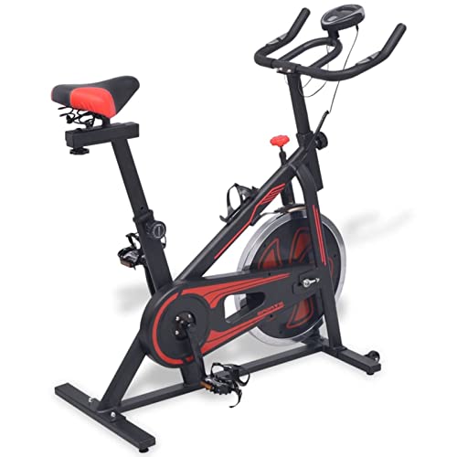 Bicicleta estática con sensores de pulso, Chusui Bici Estatica, Bicicleta Spinning, Bici Spinning, Spinning Bike, negra y roja