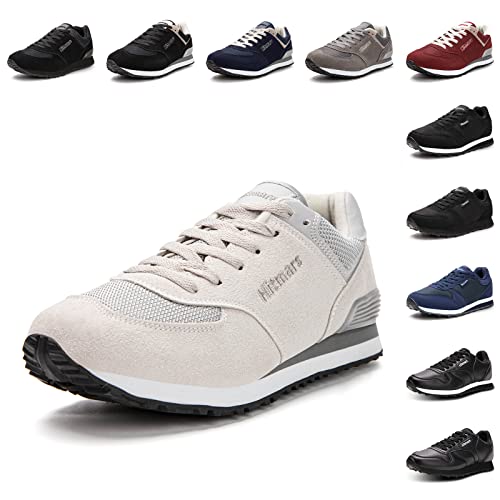 Zapatillas de Running Hombre Mujer Zapatos Deporte Transpirable Zapatos para Correr Casual Deportivas Ligero Sneakers Gimnasio Calzado Beige EU 36