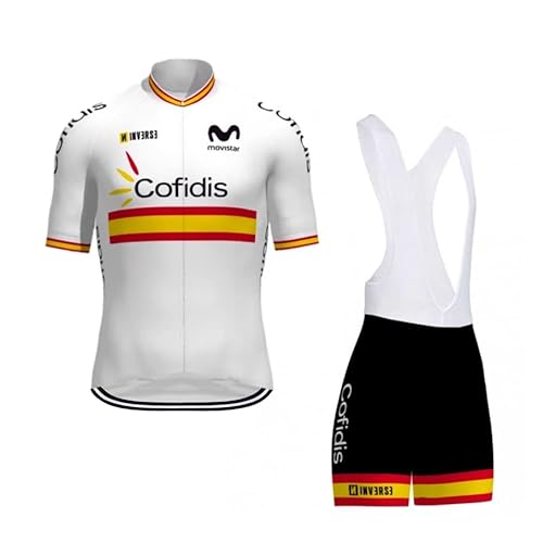 2022 Pro Team cofidis Spain Conjunto de camiseta de ciclismo para hombre,Respirable bicicleta de montaña Bike Camisa Culotte corto con tirantes Kits GEL Paddad (3XL