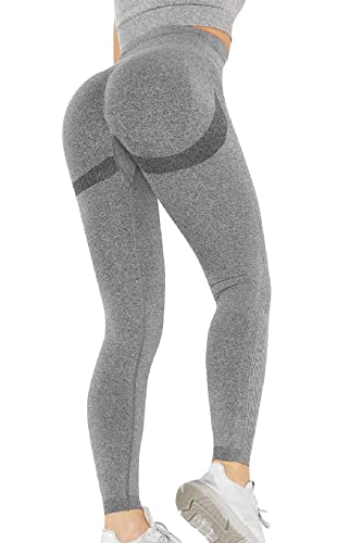 Tuopuda Leggings Push Up Mujer Compresión Elásticos Pantalón Deportivo de Mujer Cintura Alta Leggings Mallaspara Running Training Fitness Estiramiento Yoga y Pilates(Gris,S)