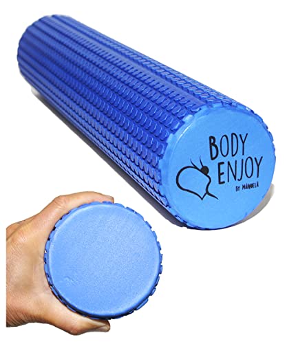 Rodillo de fascia mediano para masaje de columna vertebral - camilla de espalda Ø9.5cm x43cm (azul), rodillo de espuma de fascia de yoga pilates para tratamiento de dolor de cuello y espalda