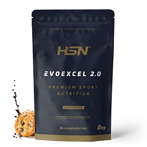 Whey Protein Isolate + Concentrate de HSN Evoexcel 2.0 | Sabor Chocolate Galleta 2 Kg = 67 Tomas por Envase | Batido Proteínas Suero de Leche con DigeZyme® LactoSpore® y Calostro